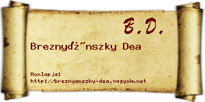 Breznyánszky Dea névjegykártya
